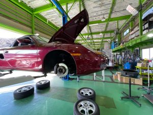 ポルシェボクスターフロントブレーキパット交換