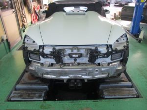 ポルシェ９８１ボクスタースパイダー各部傷塗装