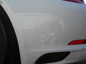 ポルシェ９１１カレラ（９９２）リアバンパー＆左リアアルミホイール修理