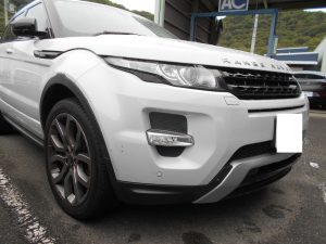 レンジローバーイヴォーグ右フロント部事故修理
